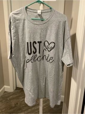 Gray 'Just Peachie' Graphic Tee Size 2XL Fruit of
